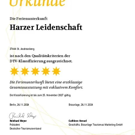 Harzer Leidenschaft Bis 2 Hunde Willkommen Lage Dtv 5 Sterne 3 Pfoten Apartamento *